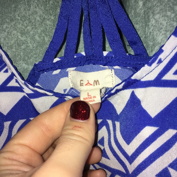 🆑Aztec Blue Racer Back Braided Tank - Picture 3 of 4